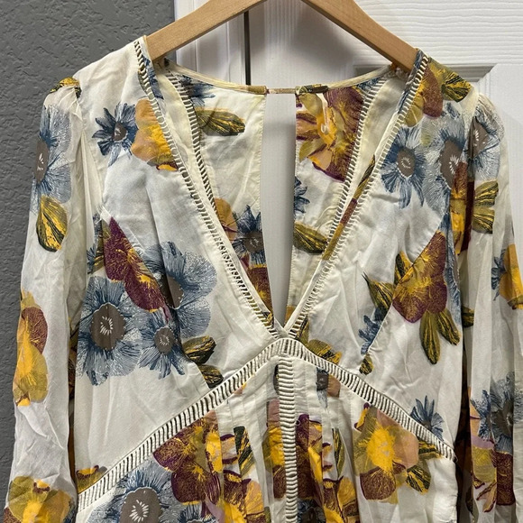 Free People Strawberry Fields Mini Dress Size Small Ivory - Picture 5 of 10